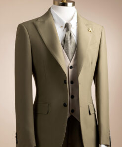 Vest xanh rêu cổ nhọn 2 nút
