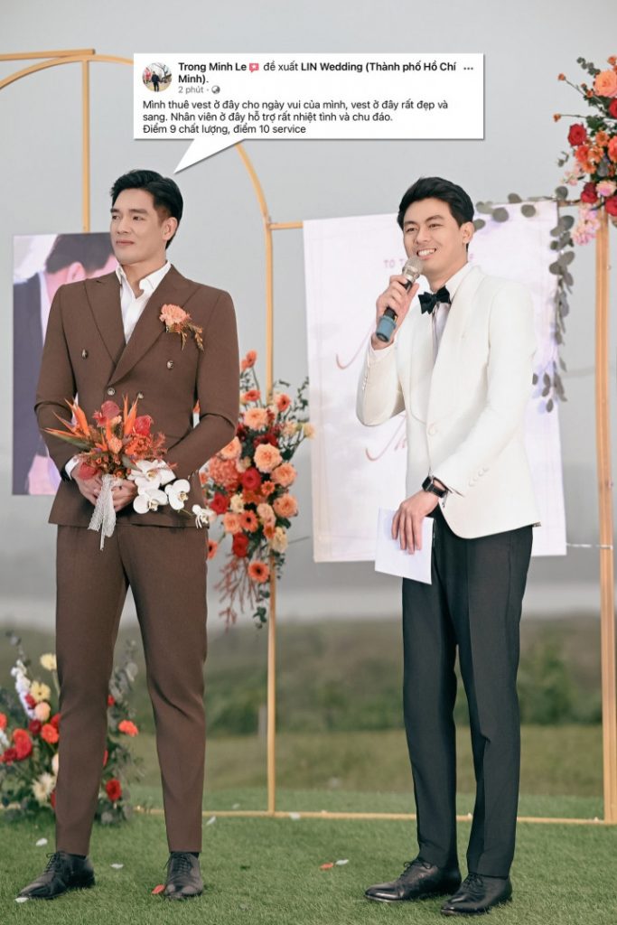 Chú Rể Minh Trọng Lộng Lẫy Trong Bộ Suit Nâu từ LIN Wedding