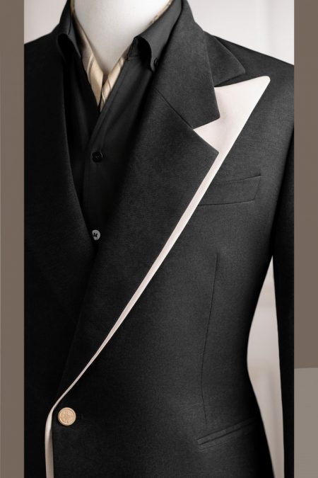Vest đen kim sa thiết kế cổ VK 1 cúc