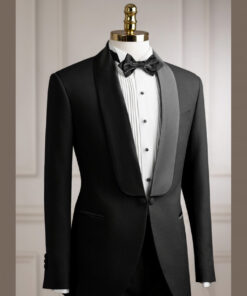 Vest đen mắt ưng cổ sam tuxedo 1 cúc