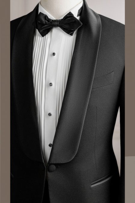 Vest đen mắt ưng cổ sam tuxedo 1 cúc