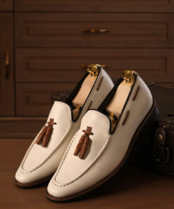 Giày trắng kem Loafer