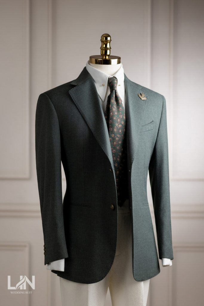 VEST XANH CỔ VỊT – PHONG CÁCH HIỆN ĐẠI CHO CHÀNG RỂ ĐẲNG CẤP