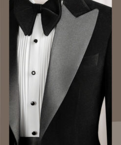 VE.285 Vest đen nhung tuxedo cổ nhọn 1 cúc
