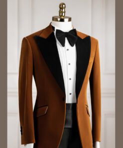 VE.289 Vest cam nhung tuxedo cổ nhọn 1 cúc