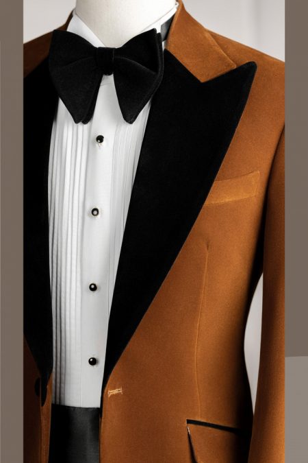 VE.289 Vest cam nhung tuxedo cổ nhọn 1 cúc