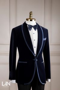TUXEDO NHUNG XANH NAVY – BẢN LĨNH CHÚ RỂ THỜI THƯỢNG