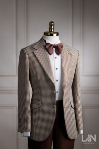 VEST NÂU KEM HỌA TIẾT ZICZAC VẢI TWILL | LIN WEDDING SUIT