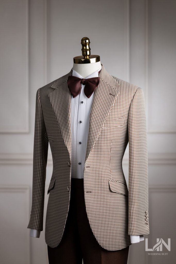 VEST NÂU KEM HỌA TIẾT ZICZAC VẢI TWILL | LIN WEDDING SUIT