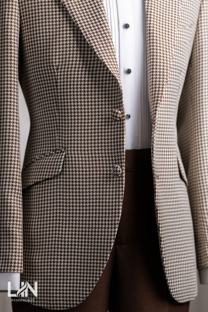 VEST NÂU KEM HỌA TIẾT ZICZAC VẢI TWILL | LIN WEDDING SUIT