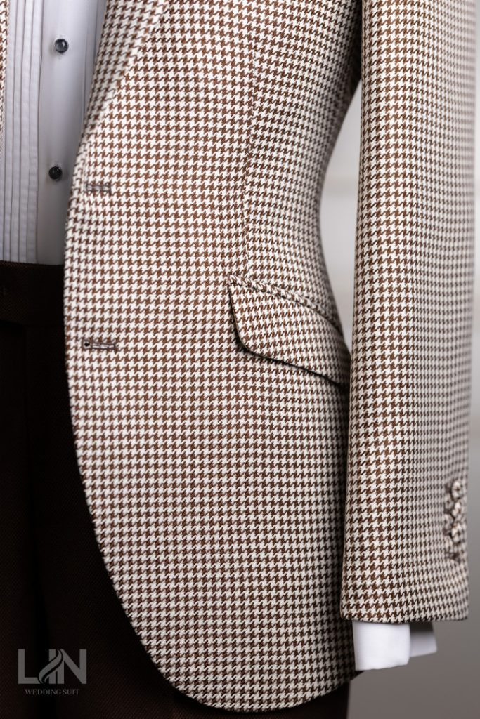 VEST NÂU KEM HỌA TIẾT ZICZAC VẢI TWILL | LIN WEDDING SUIT