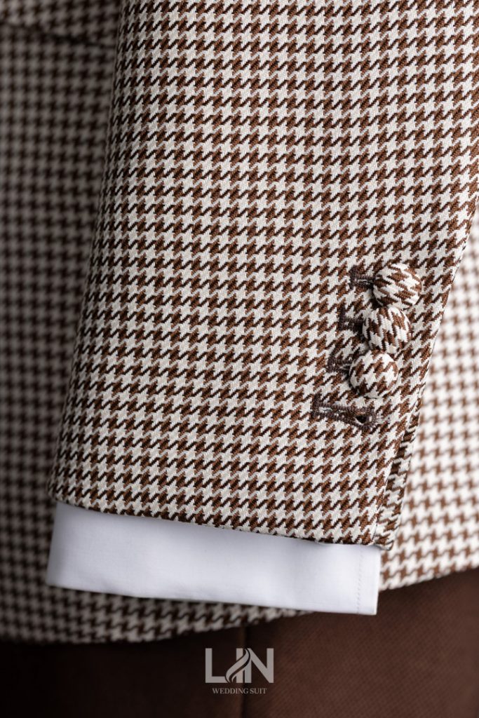 VEST NÂU KEM HỌA TIẾT ZICZAC VẢI TWILL | LIN WEDDING SUIT