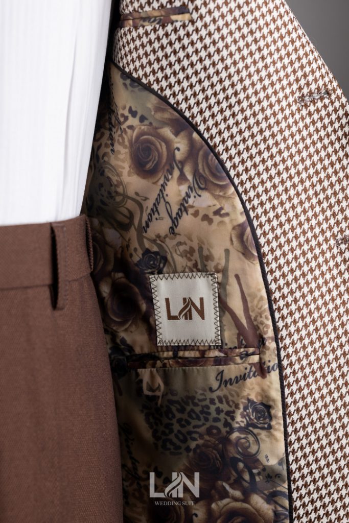 VEST NÂU KEM HỌA TIẾT ZICZAC VẢI TWILL | LIN WEDDING SUIT