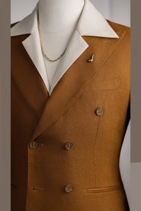 Vest cam linen tưng cổ nhọn 6 cúc