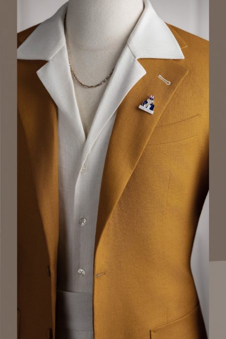 Vest cam cháy linen tưng cổ K 2 cúc