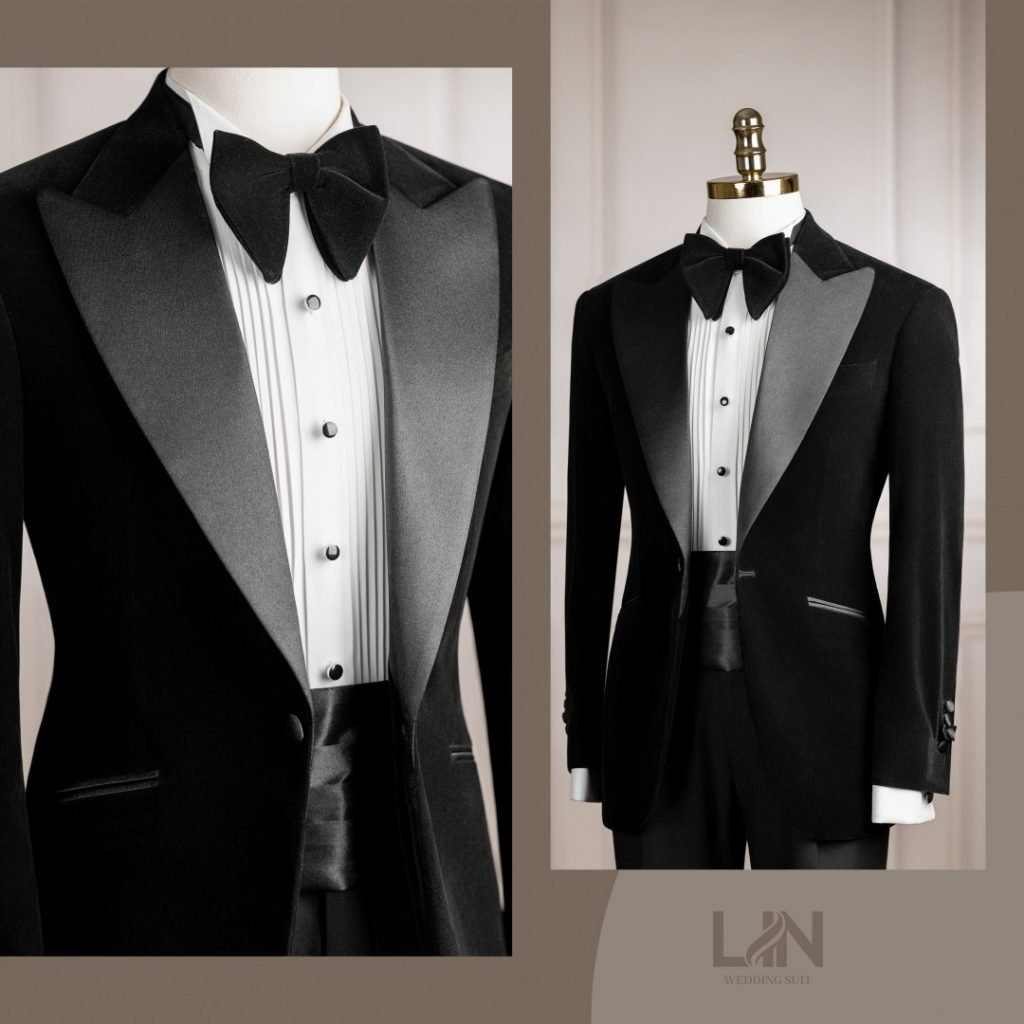 TUXEDO NHUNG ĐEN – VẺ ĐẸP LỊCH LÃM VƯỢT THỜI GIAN