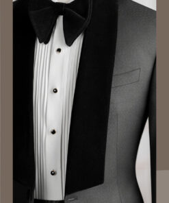 Tuxedo đen oli mini cổ nhung 1 cúc