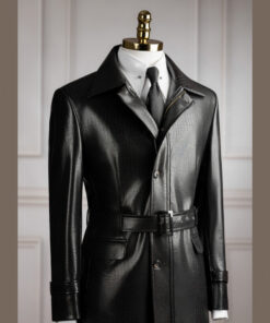 Black leather coat