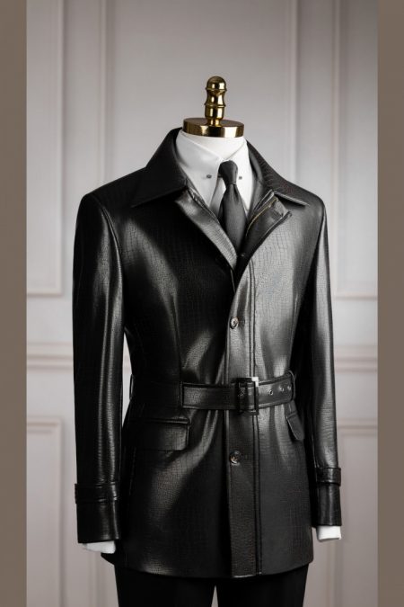 Black leather coat