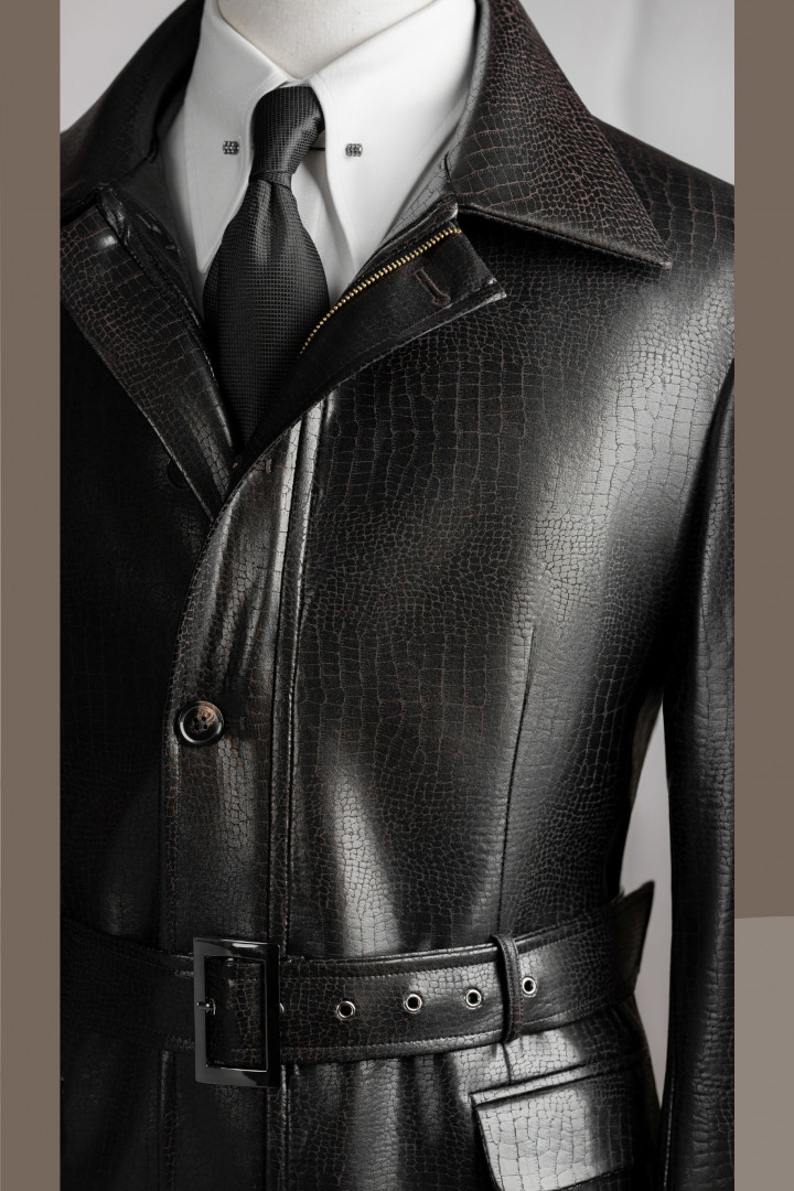 Black leather coat Black leather coat