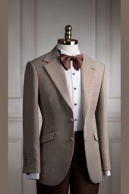 Vest houndstooth cổ K 2 cúc