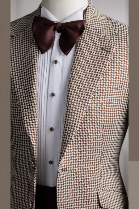 Vest houndstooth cổ K 2 cúc