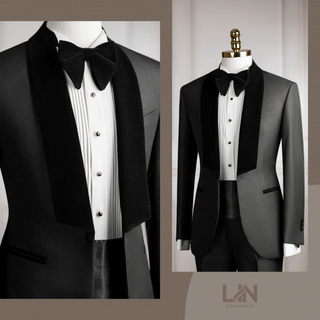 TUXEDO ĐEN HỌA TIẾT OLI CỔ NHUNG