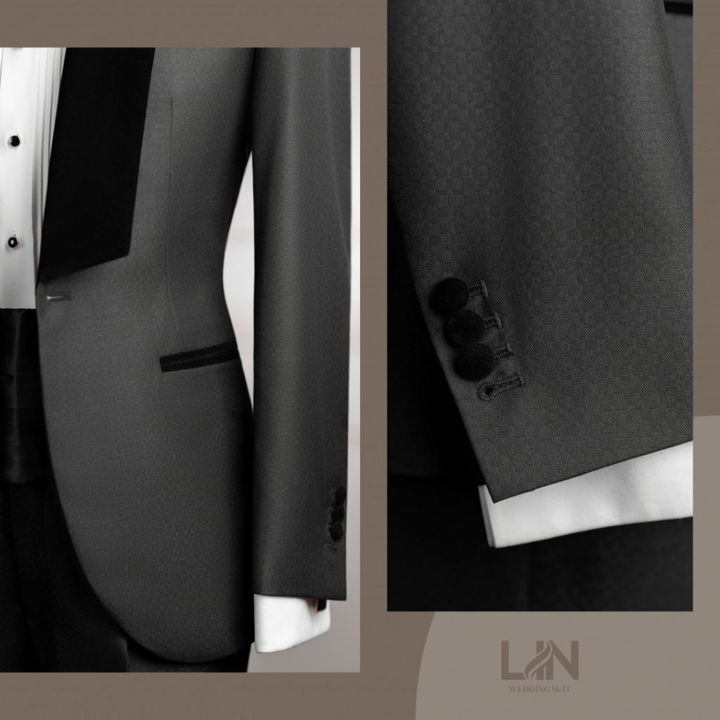 TUXEDO ĐEN HỌA TIẾT OLI CỔ NHUNG