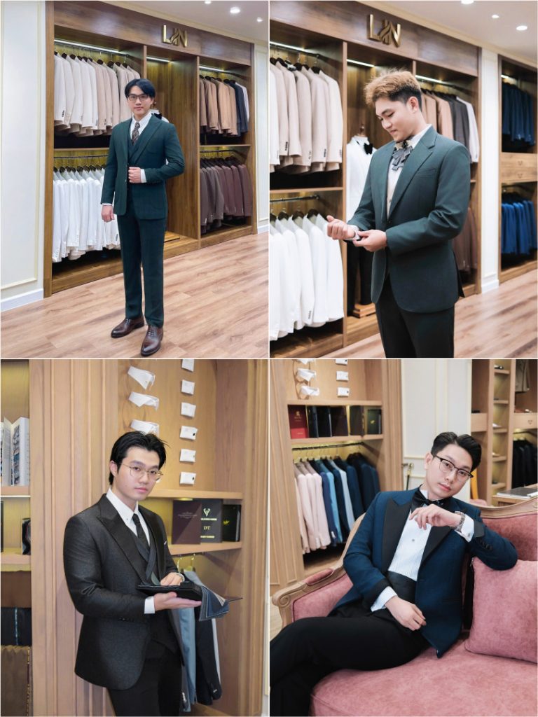 KHOẢNH KHẮC CÁC CHÀNG RỂ HÀI LÒNG KHI FITTING VEST TẠI LIN WEDDING SUIT
