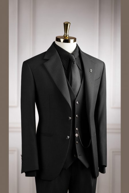 Vest xám chì cổ K 2 cúc_A