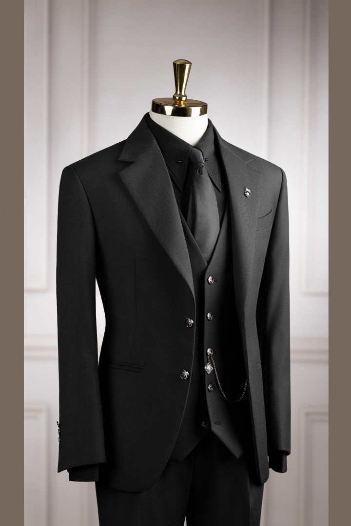 Vest xám chì cổ K 2 cúc_A