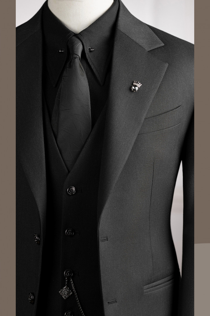 Vest xám chì cổ K 2 cúc_B Vest xám chì cổ K 2 cúc_A