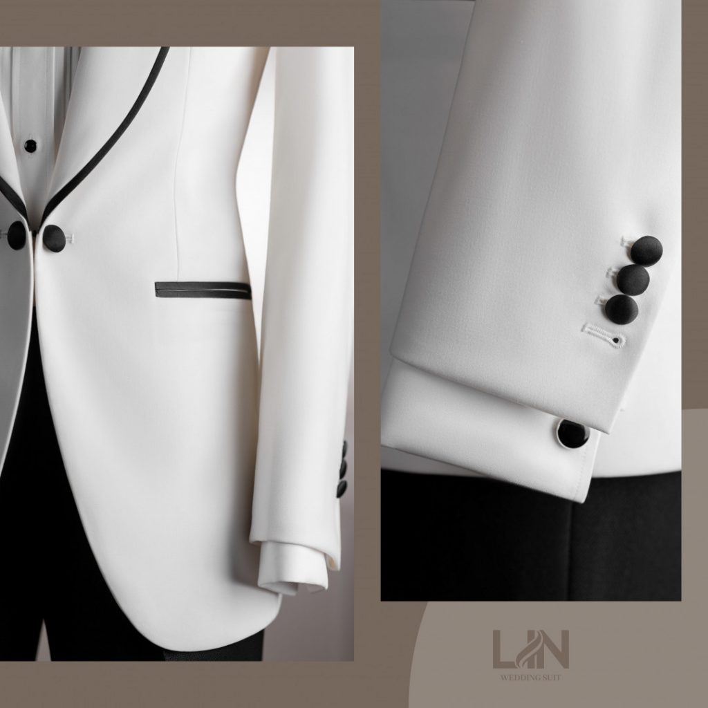 TUXEDO TRẮNG CỔ SAM VIỀN ĐEN – BIỂU TƯỢNG CỦA SỰ THANH LỊCH