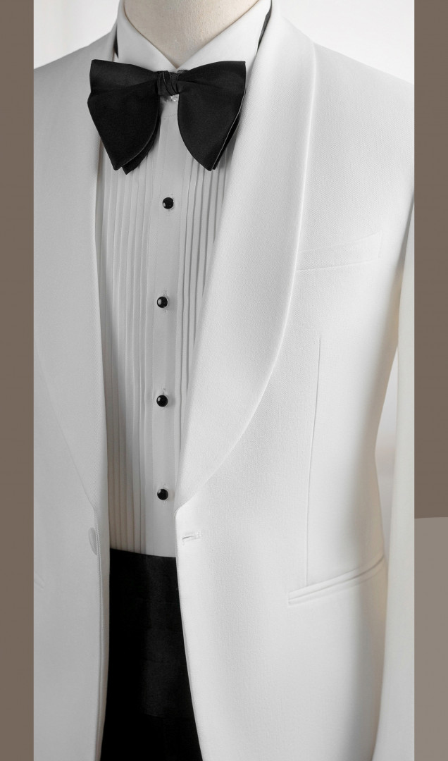VE.001 Vest trắng cổ sam 1 cúc Vest trắng cổ sam 1 cúc