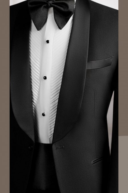 Vest đen cổ sam phi mờ 1 cúc