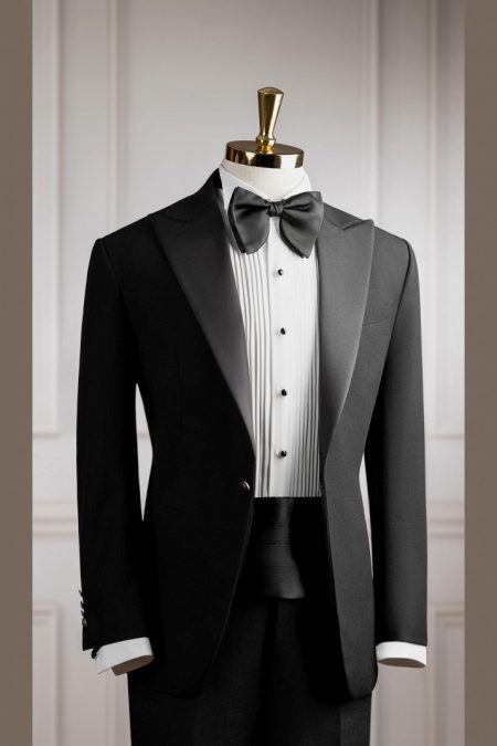Vest đen cổ nhọn phi mờ 1 cúc