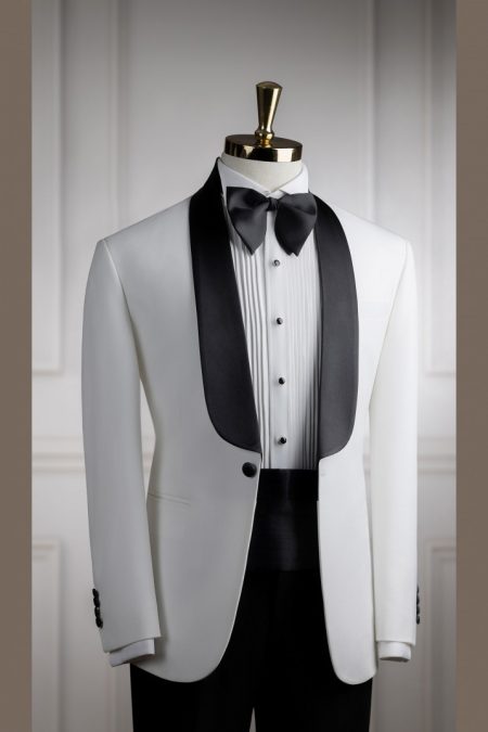 Vest trắng cổ sam đen phi mờ 1 cúc
