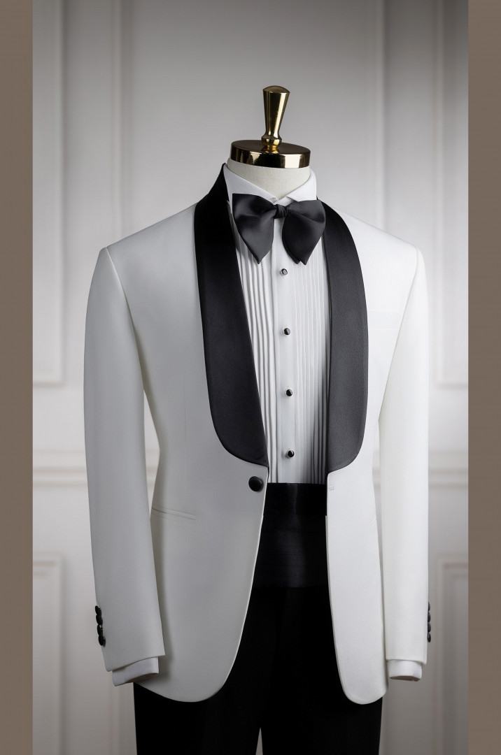 Vest trắng cổ sam đen phi mờ 1 cúc