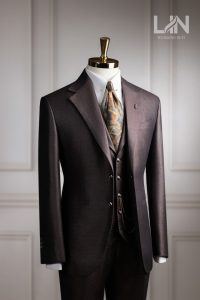 SUIT NÂU 3 MẢNH XƯỚC KIM SA