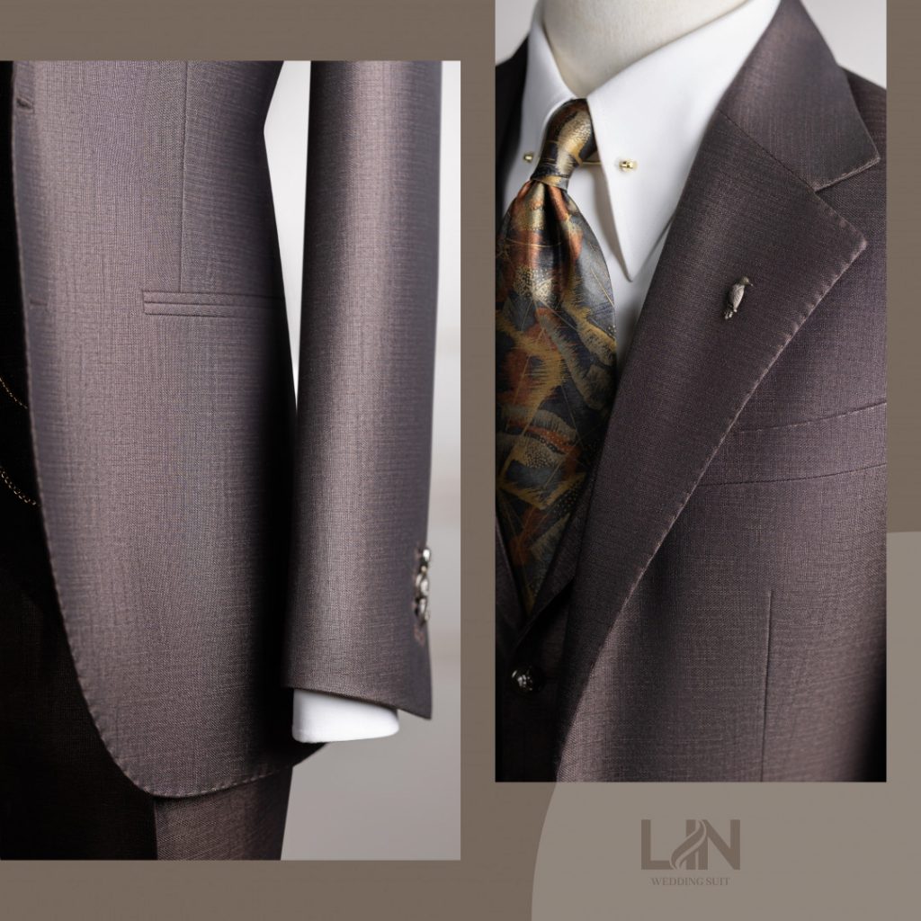 SUIT NÂU 3 MẢNH XƯỚC KIM SA