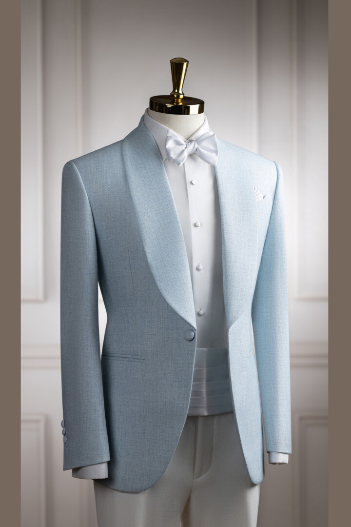 VE.344 Tuxedo Blue Baby cổ sam 1 cúc
