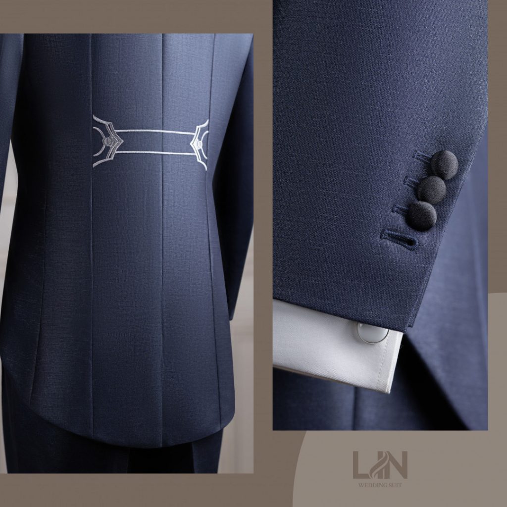 LỄ PHỤC TUXEDO ĐUÔI TÔM XANH XƯỚC KIM SA – KHÍ CHẤT HOÀNG GIA CHO CHÚ RỂ