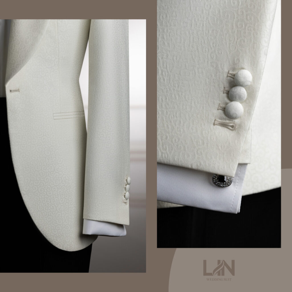LỄ PHỤC TUXEDO KEM GẤM CỔ SAM – KHI SỰ SANG TRỌNG ĐẾN TỪ NHỮNG CHI TIẾT TINH TẾ