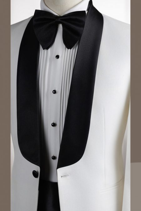Vest trắng cổ sam đen phi mờ 1 cúc