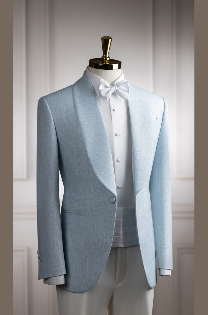 VE.344 Tuxedo Blue Baby cổ sam 1 cúc