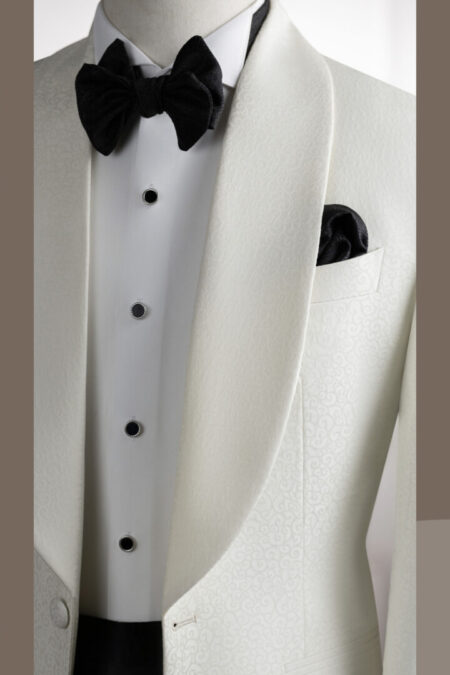VE.346 Tuxedo kem gấm cổ sam 1 cúc