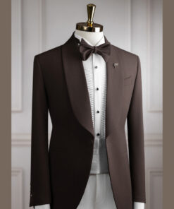 VE.351 Tuxedo chocolate cổ sam 1 cúc