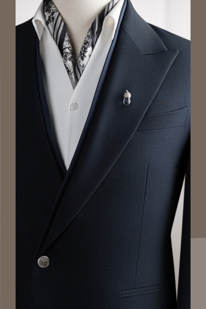 VE.350 Vest Layer Xanh đen cài chéo 1 cúc VE.350 Vest Layer Xanh đen cài chéo 1 cúc