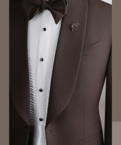 VE.351 Tuxedo chocolate cổ sam 1 cúc