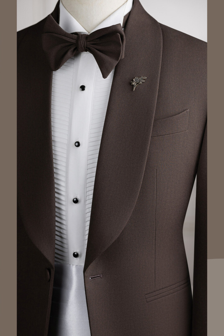 VE.351 Tuxedo chocolate cổ sam 1 cúc VE.351 Tuxedo chocolate cổ sam 1 cúc